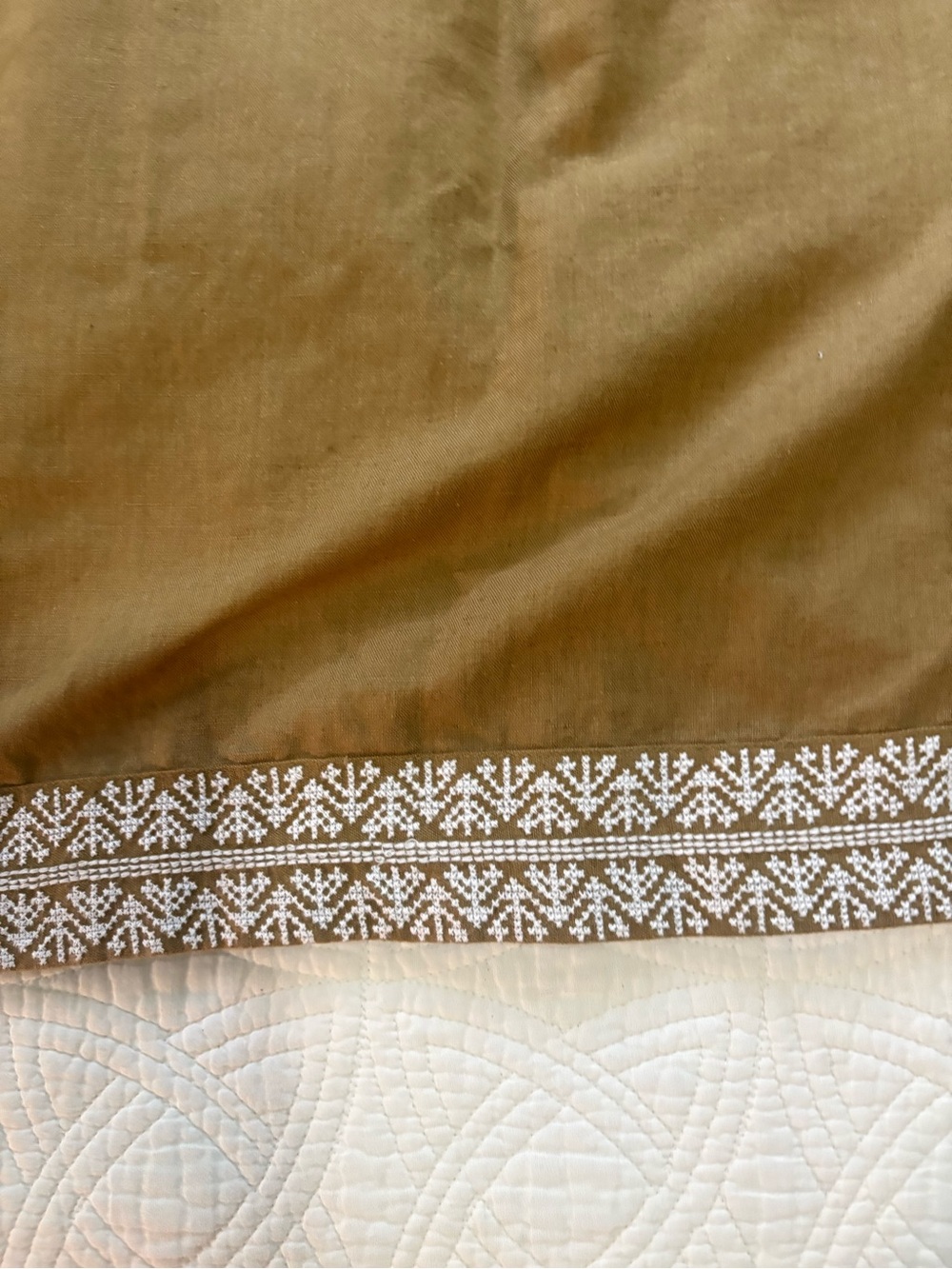 Amour Vert Organic Linen Cotton Dress Smocked Embroidered Medium Like New - Picture 4 of 8
